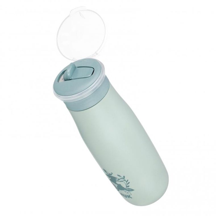 Nuk, Mini-Me, Flip, kubek ze słomką, stalowy, 12m+, zielony, 500 ml