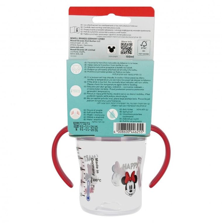 Nuk, Myszka Minnie, butelka z uchwytem, 6m+, 150 ml