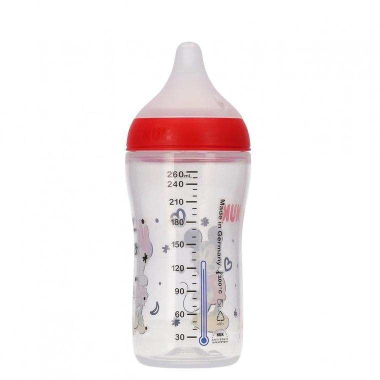 Nuk, Myszka Minnie, Perfect Match, butelka, silikonowy smoczek, rozmiar M, 260 ml