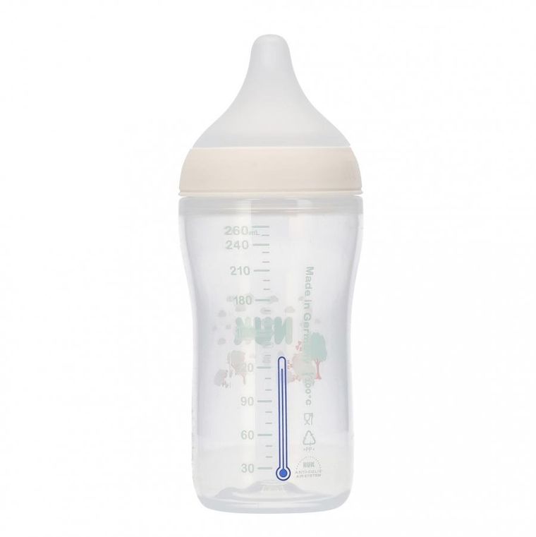 Nuk, Perfect Match, butelka do karmienia, owca i hipopotam, 3m+, 260 ml, 2 szt.