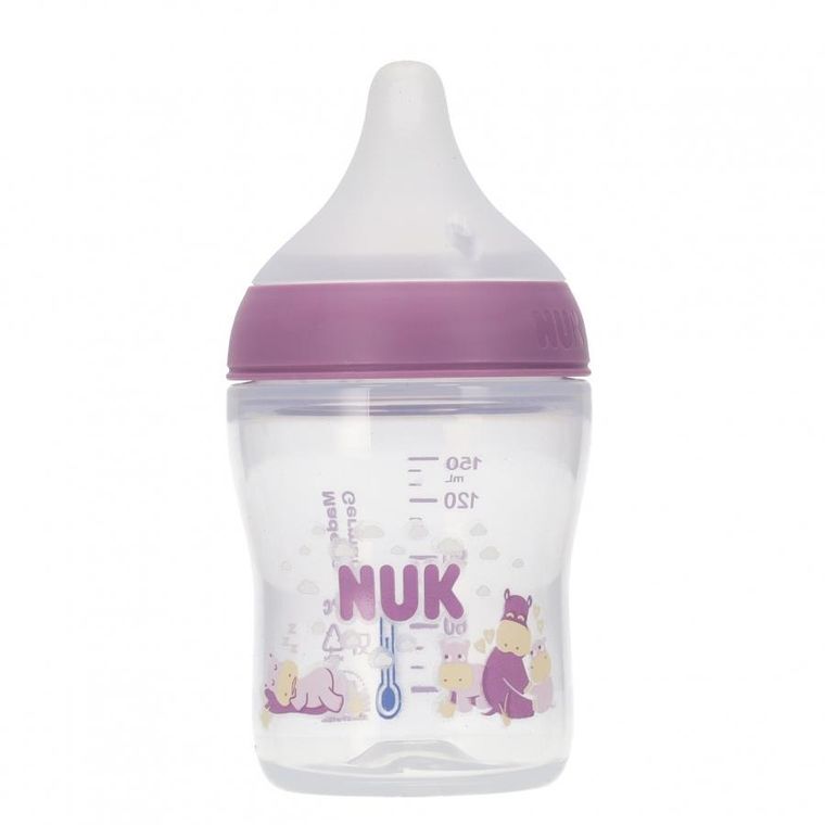 Nuk, Perfect Match, butelka, silikonowy smoczek, hippo, 150 ml