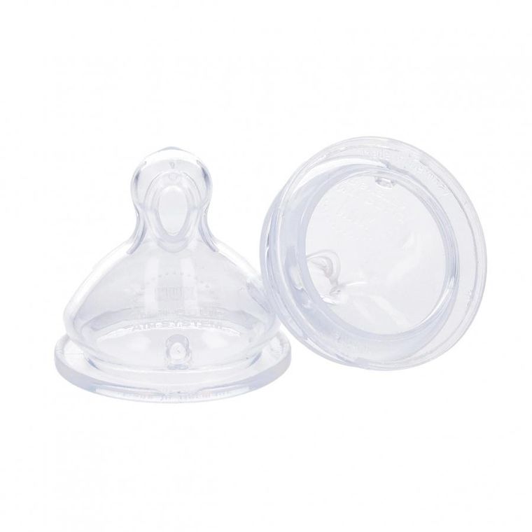 Nuk, smoczek do butelki, silikonowy, 0-6m, 2 szt.