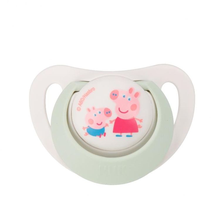 Nuk, Świnka Peppa, Star, smoczek uspokajający, silikonowy, 0-6m, 2 szt.