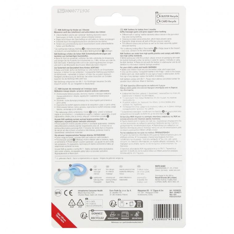 Nuk, zestaw gryzaków, 3m+