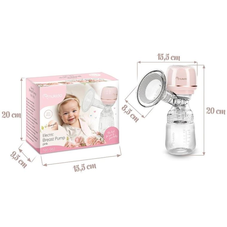 Nukido, laktator elektryczny, trójfazowy, różowy, NK-961