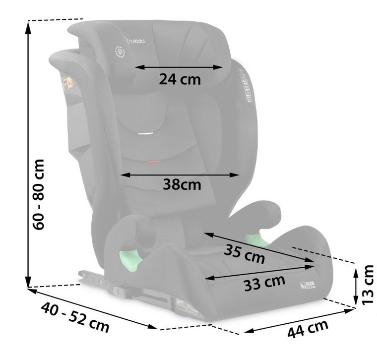Nukido, Louis Soft, fotelik samochodowy, czarny, 15-36 kg
