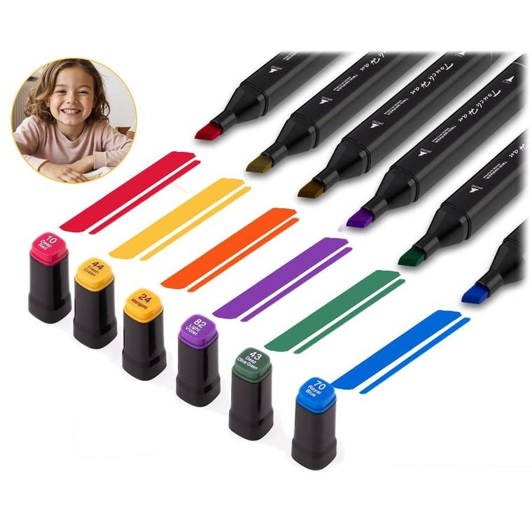 Nukido, markery alkoholowe z torbą, 120 szt.