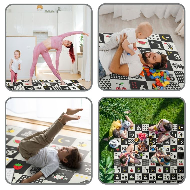 Nukido, mata piankowa, składana, ocean, liczby, 200-180-1 cm