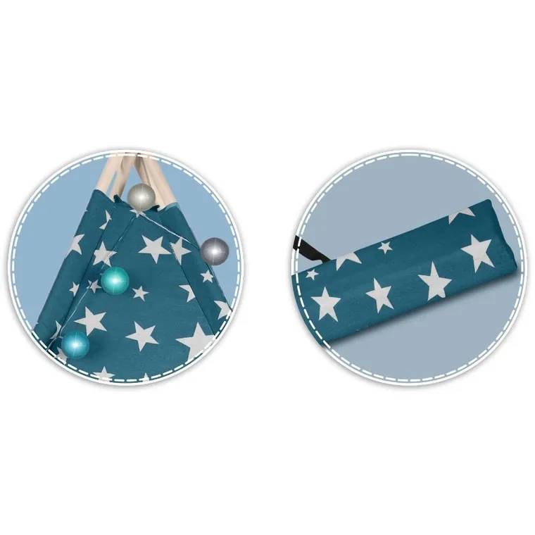 Nukido, namiot tipi dla dzieci ze światełkami, niebieski