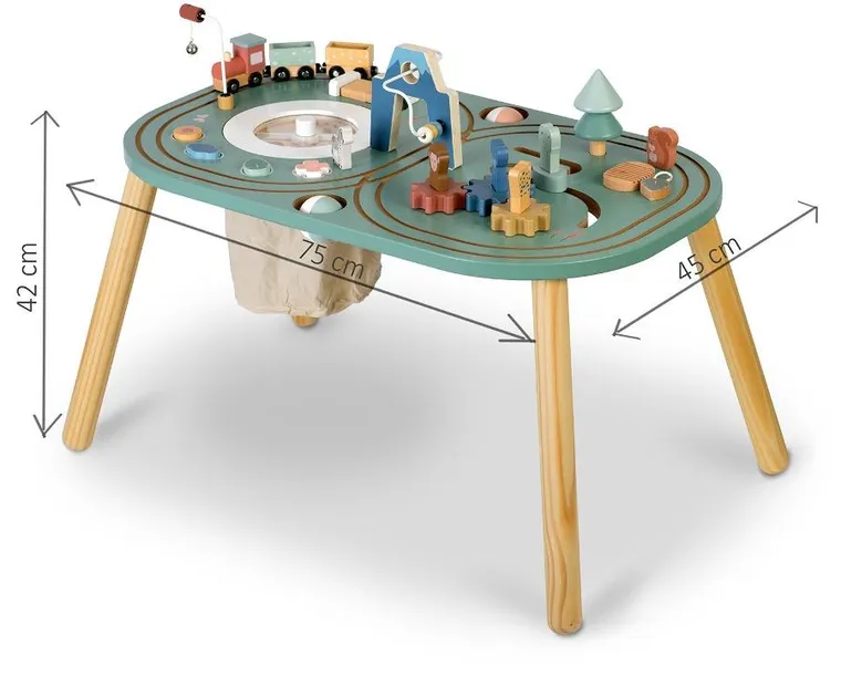 Nukido, stolik sensoryczny, drewniany