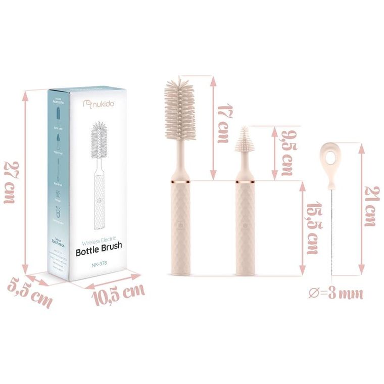 Nukido, szczotka elektryczna do butelek i smoczków Nukido, NK-978