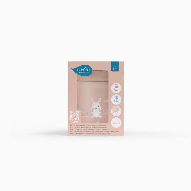 Nuvita, pojemnik termiczny, stal nierdzewna, łososiowy, 300 ml