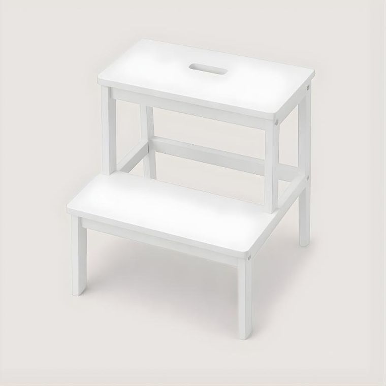 Nuxio, Krok, bambusowy taboret ze schodkiem, 46 cm