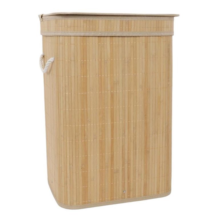 Nuxio, Luva, bambusowy kosz na pranie z pokrywą, 80l