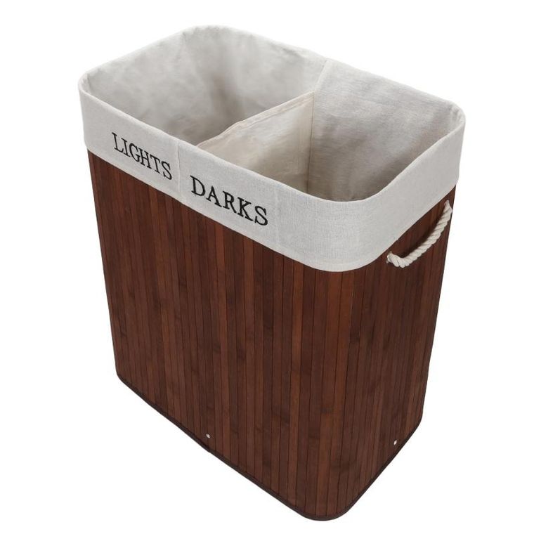 Nuxio, Svana, bambusowy kosz na pranie, 2-komorowy, 100l