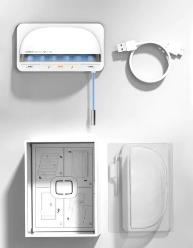 Oclean, Sanitizer S1, uchwyt na szczoteczki z funkcją dezynfekcji, szary