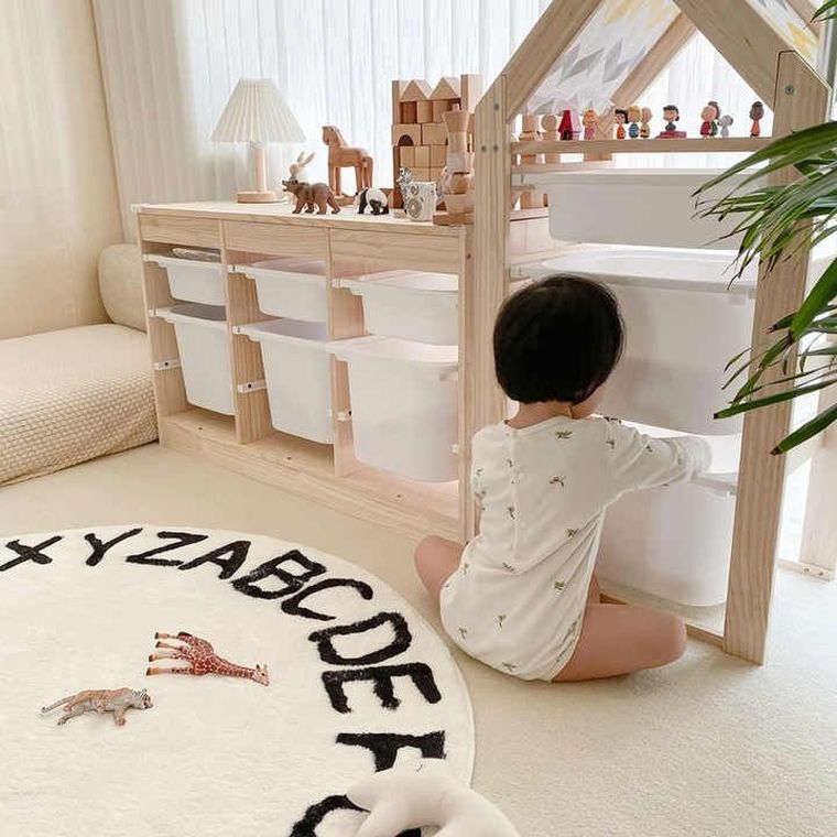 Okrągły dywan, antypoślizgowy, 80-80 cm, Alfabet