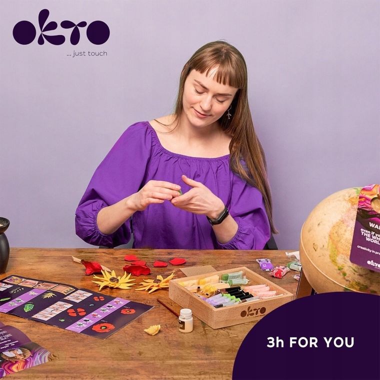 Okto, Wood&Craft, ramka z kwiatami, zrób to sam