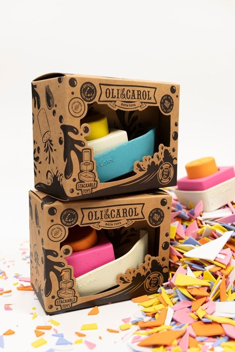 Oli & Carol, Łódka z Recyclingu, zabawka do kąpieli, yellow