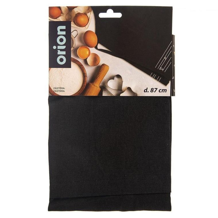 Orion, bawełniany fartuch kuchenny z kieszonką, czarny, serduszka