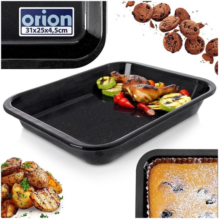 Orion, blacha do pieczenia, emaliowana, prostokątna, głęboka, 31-25-4,5 cm