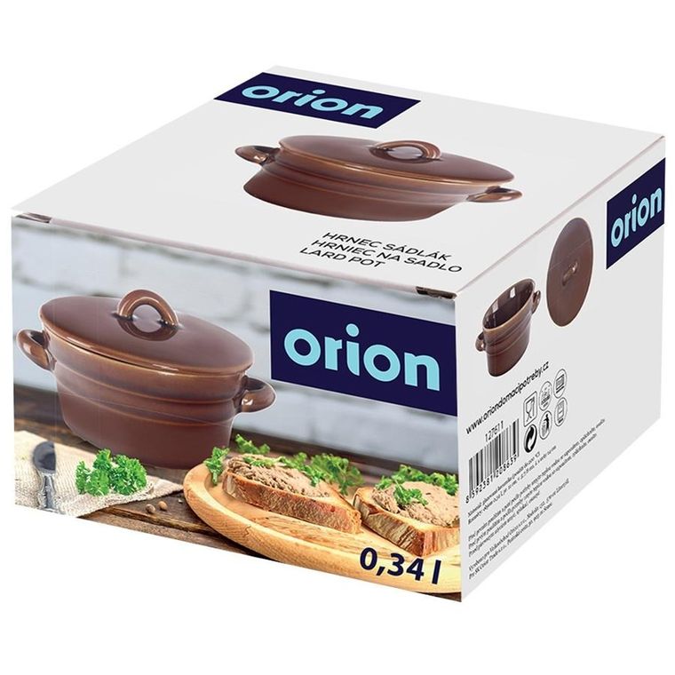 Orion, ceramiczny garnek na smalec z pokrywką, 340 ml