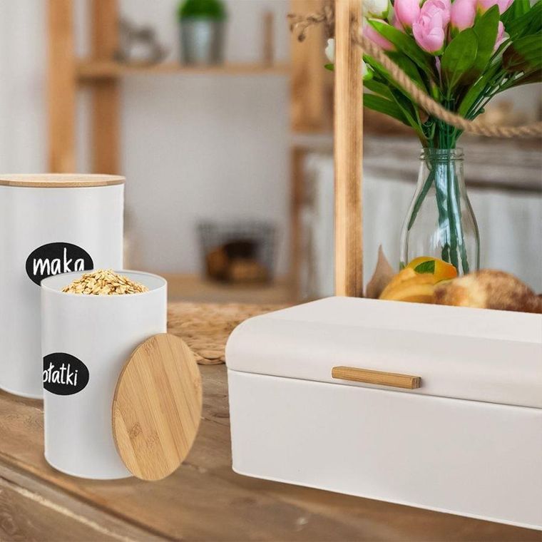 Orion, chlebak metalowy, biały, Whiteline, 42-24-16,5 cm