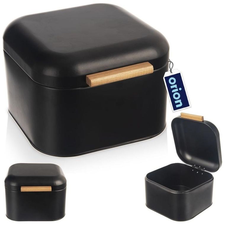 Orion, chlebak metalowy czarny, 21,5-20-14,5 cm