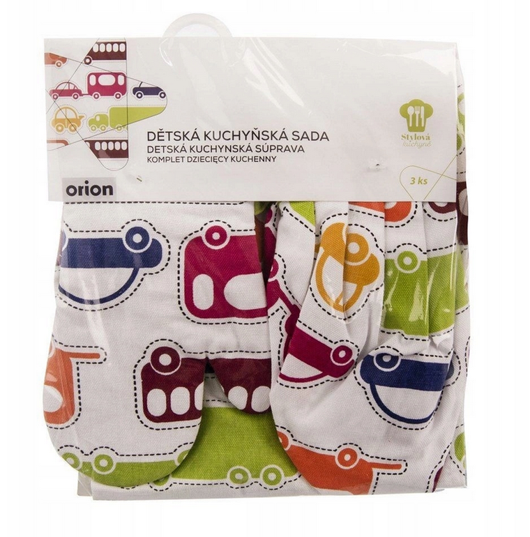 Orion, fartuch kuchenny, rękawica, czapka dla dzieci, auta