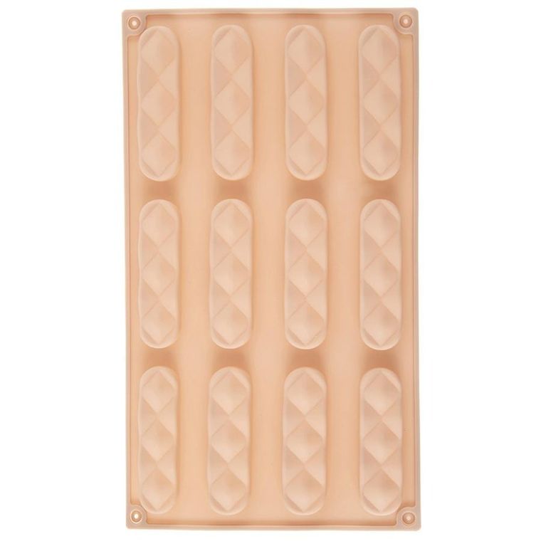 Orion, forma do ciastek i pralin, silikonowa, beżowa, 29,5-17-1,5 cm