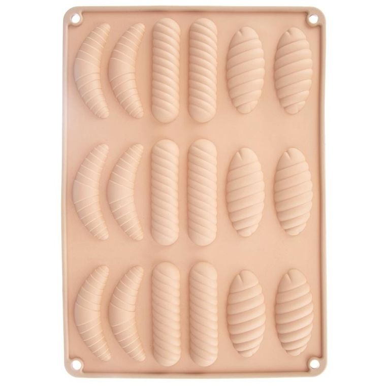 Orion, forma do ciastek i pralin, silikonowa, beżowa, 33-24,5-1 cm