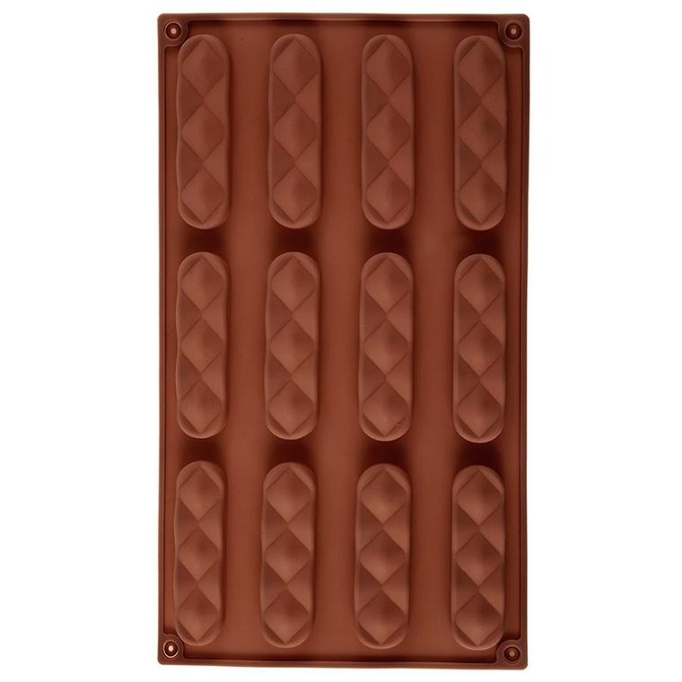 Orion, forma do ciastek i pralin, silikonowa, brązowa, 29,5-17-1,5 cm
