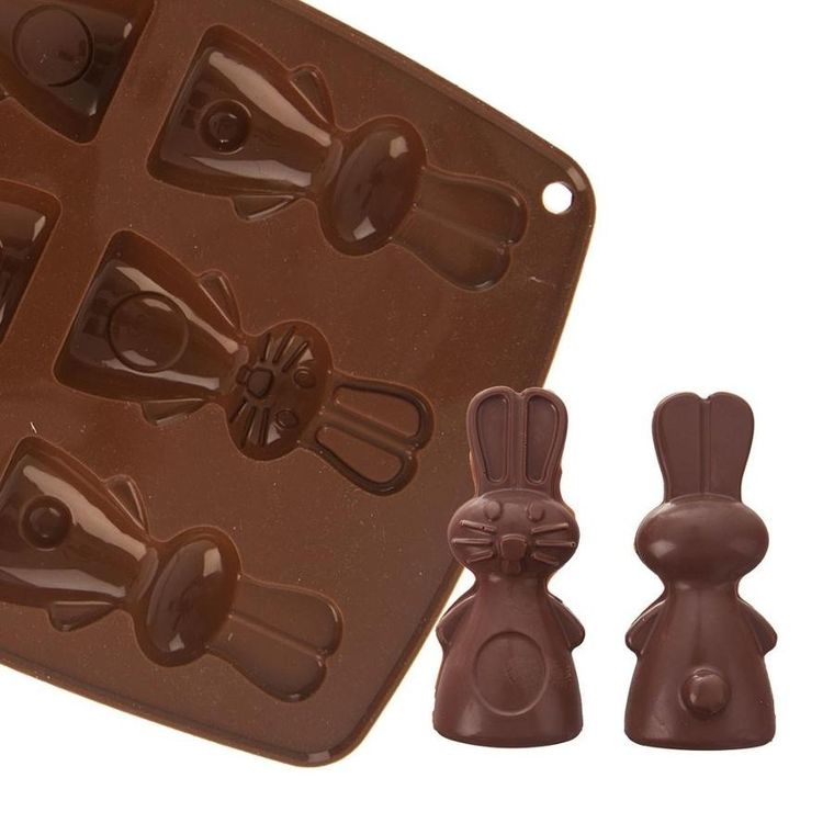Orion, forma do ciastek i pralin, silikonowa, brązowa zajączek