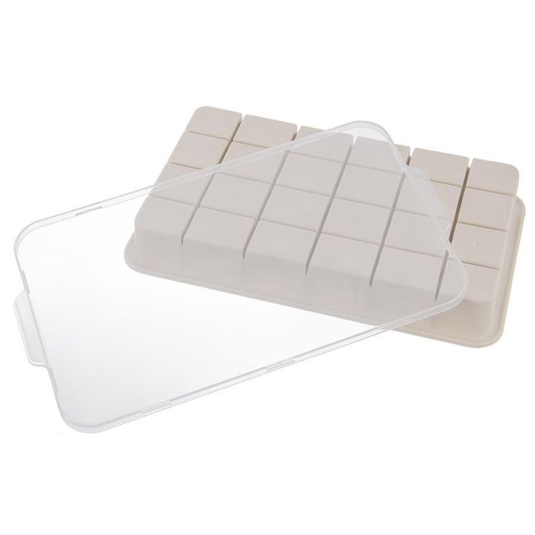 Orion, forma do kostek lodu z pokrywką, silikonowa, beżowa, 22.5-13-3 cm