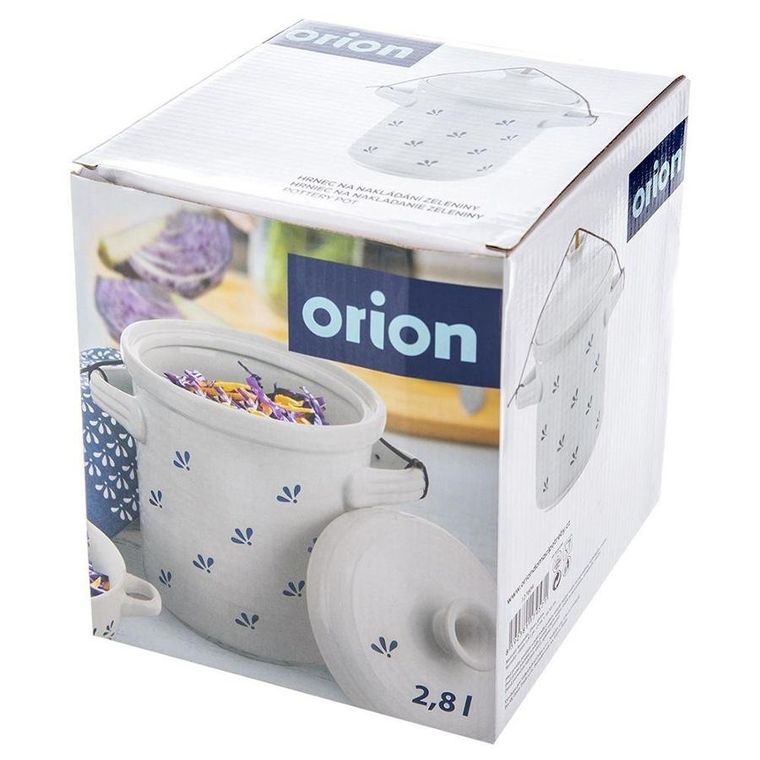 Orion, garnek do kiszenia kapusty ogórków, ceramiczny, biały, 2.5 l, Modrobila