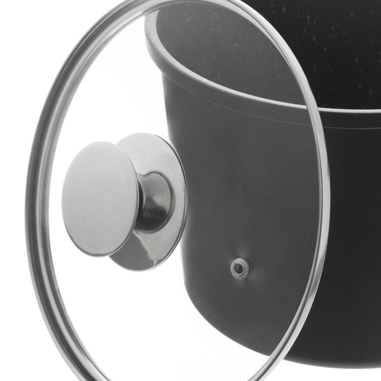 Orion, garnek granitowy ze szklaną pokrywką wysoki, Grande, 4.2 l