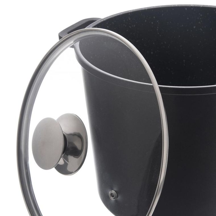 Orion, garnek granitowy ze szklaną pokrywką wysoki, Grande, 7.6 l