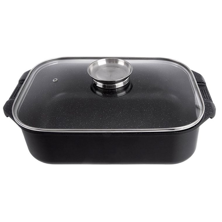 Orion, Grande, brytfanna granitowa z pokrywką, 7l, 41-26-15 cm