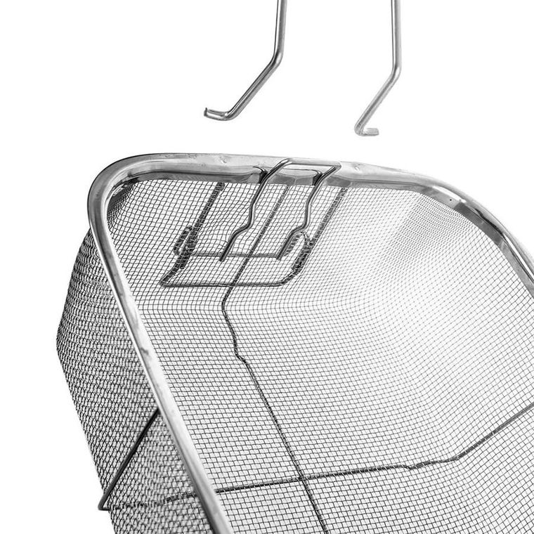 Orion, Grande, garnek granitowy, szklana pokrywka, patelnia grillowa, koszyczek, 2+4l, 4 elementy