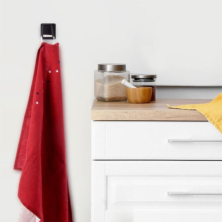 Orion, haczyk wieszak samoprzylepny, czarny, 4,8-4,8 cm, 2 szt.