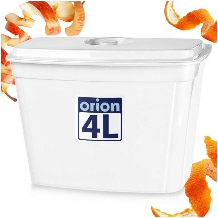 Orion, kosz na obierki, z pokrywką, na drzwi, biały, 4l