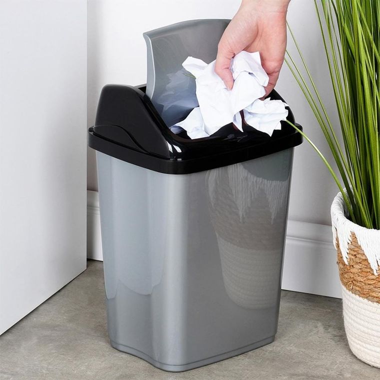 Orion, kosz na śmieci, plastikowy, szary, 10l