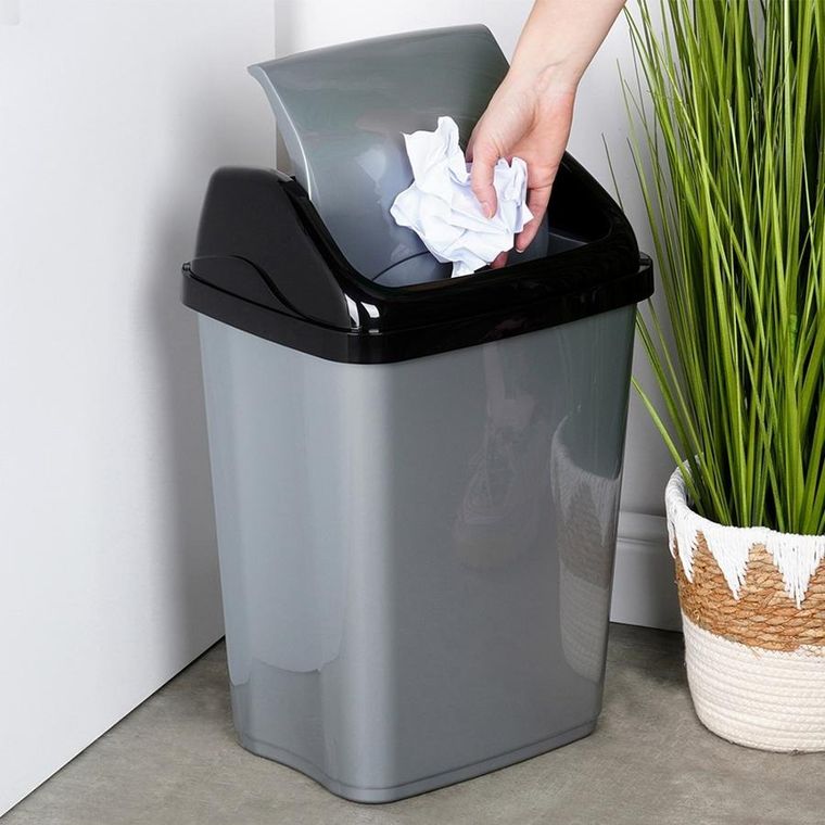 Orion, kosz na śmieci, plastikowy, szary, 26l