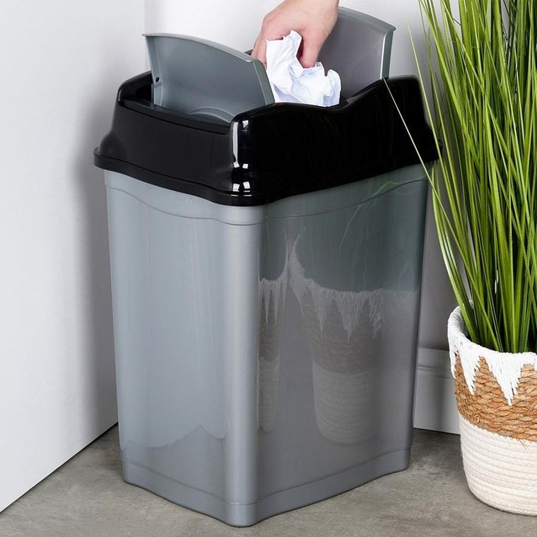 Orion, kosz na śmieci, plastikowy, szary, 28l