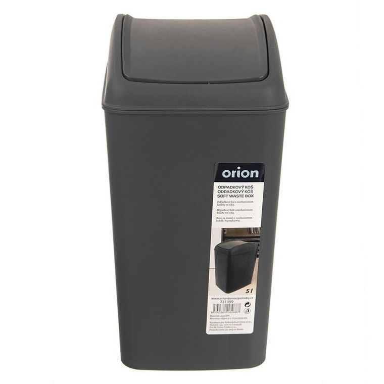 Orion, kosz na śmieci, plastikowy szary, 5l