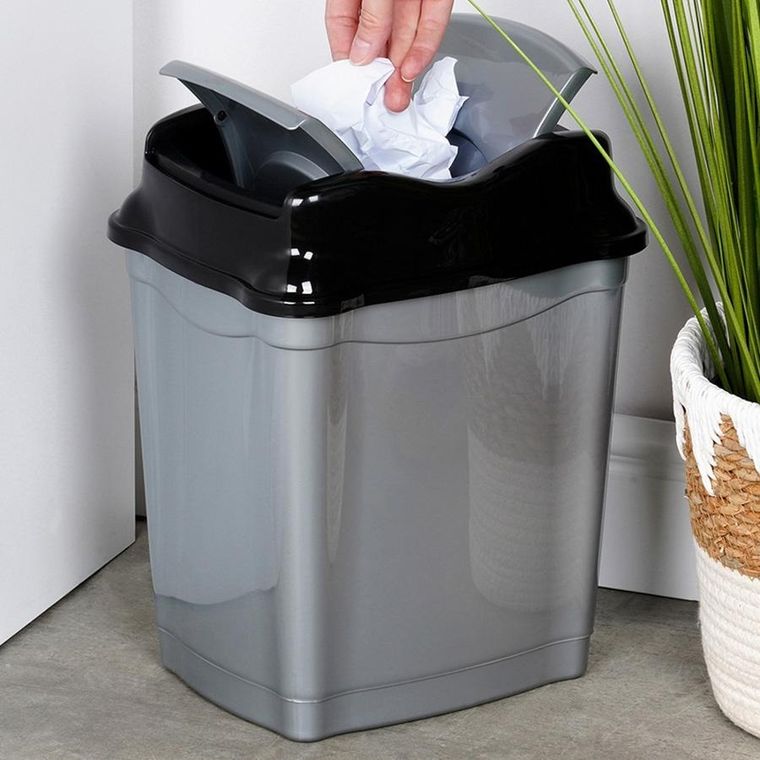 Orion, kosz na śmieci, plastikowy, szary, 9l