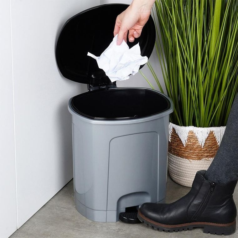 Orion, kosz na śmieci z pedałem, plastikowy, szary, 11,5l