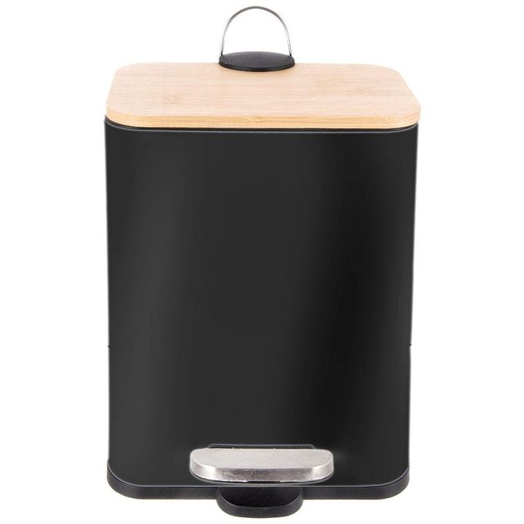 Orion, kosz na śmieci z pedałem, stalowy, czarny, wąski, 5l