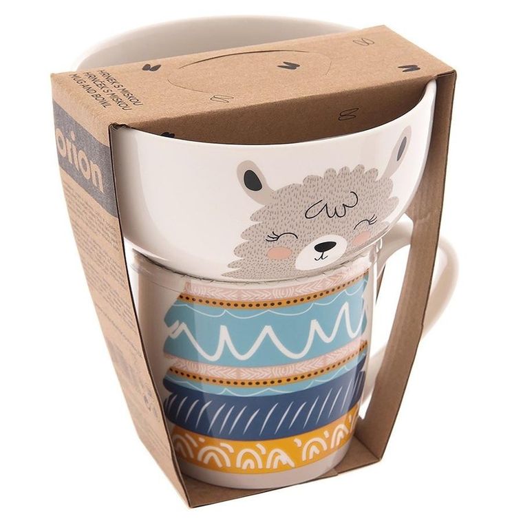 Orion, kubek z miseczką, porcelanowy, zestaw dla dziecka, 2 elementy