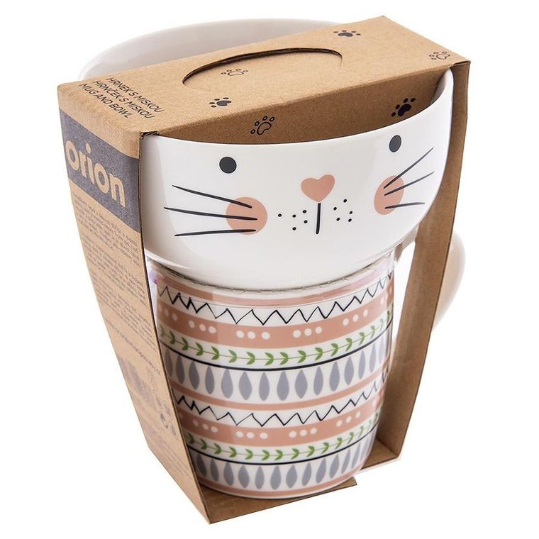 Orion, kubek z miseczką, porcelanowy, zestaw dla dziecka, 2 elementy